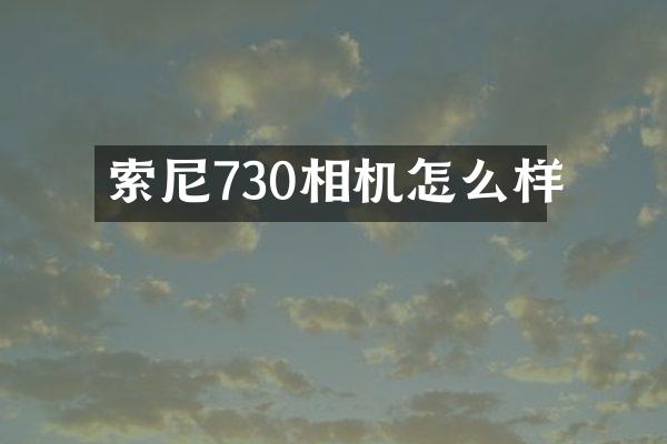 索尼730相机怎么样