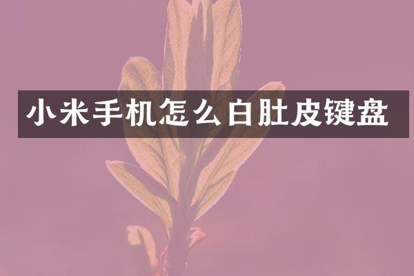 小米手机怎么白肚皮键盘