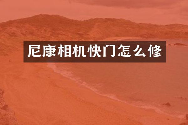 尼康相机快门怎么修