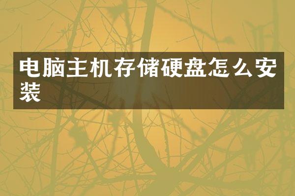 电脑主机存储硬盘怎么安装