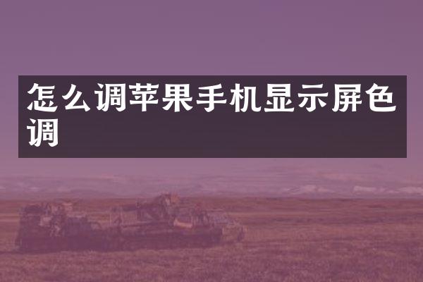 怎么调苹果手机显示屏色调