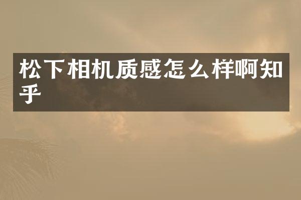 松下相机质感怎么样啊知乎