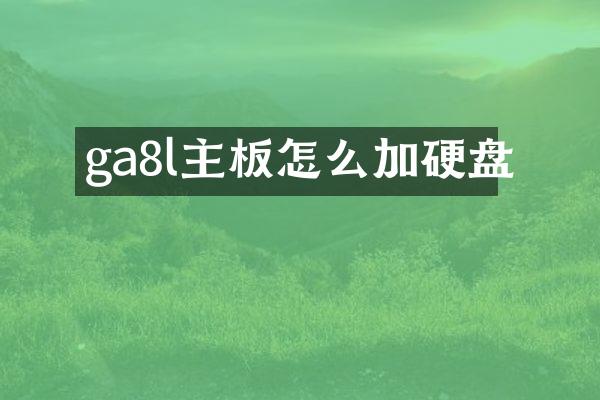ga8l主板怎么加硬盘