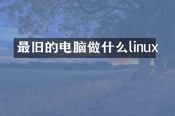 最旧的电脑做什么linux