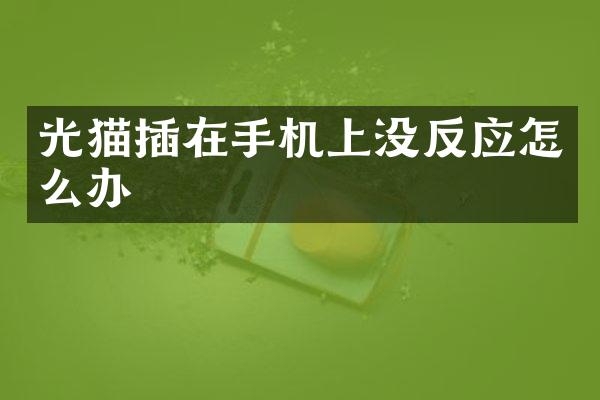 光猫插在手机上没反应怎么办