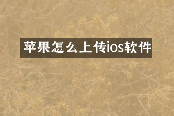 苹果怎么上传ios软件