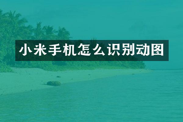 小米手机怎么识别动图