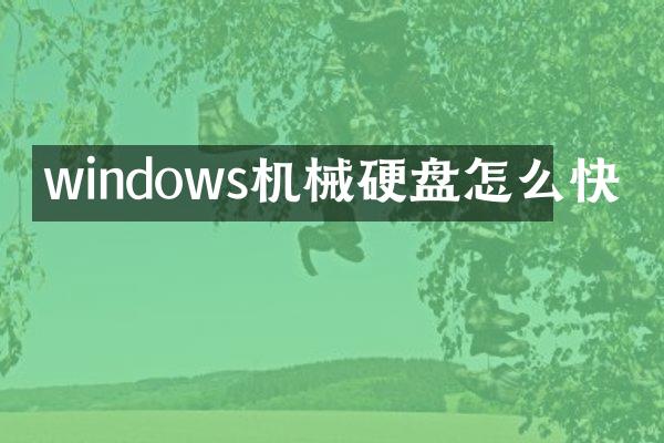 windows机械硬盘怎么快