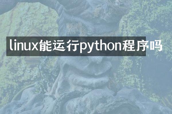 linux能运行python程序吗