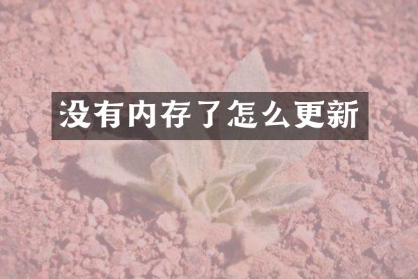 没有内存了怎么更新