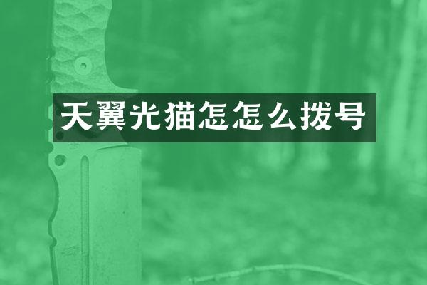 天翼光猫怎怎么拨号