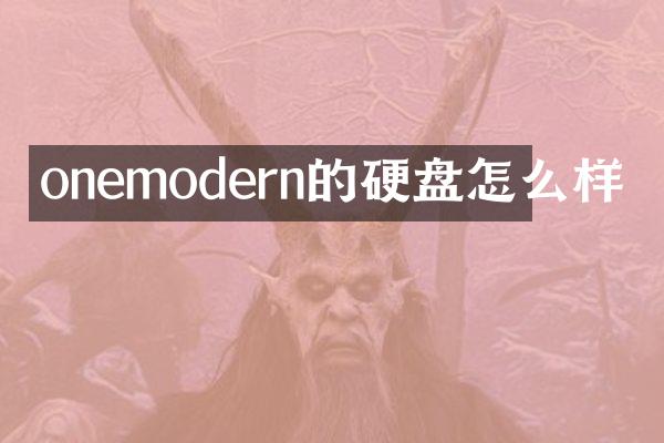 onemodern的硬盘怎么样