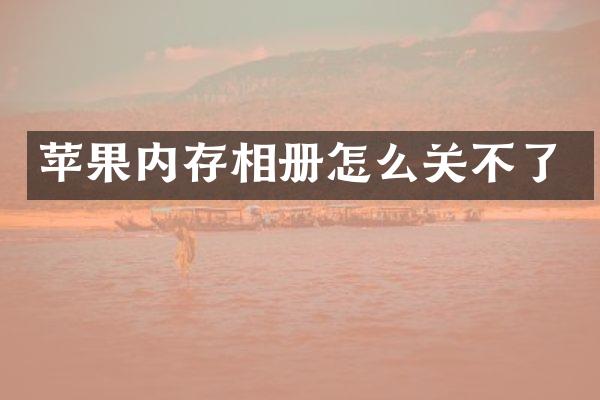 苹果内存相册怎么关不了