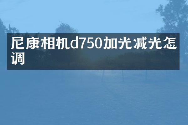 尼康相机d750加光减光怎么调