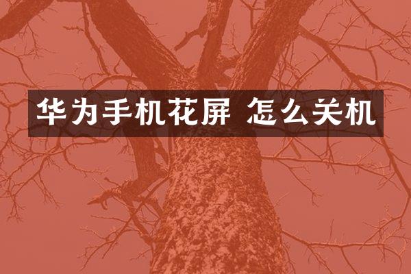 华为手机花屏 怎么关机