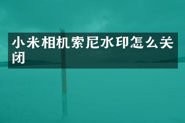 小米相机索尼水印怎么关闭