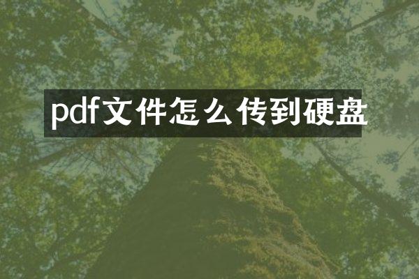 pdf文件怎么传到硬盘