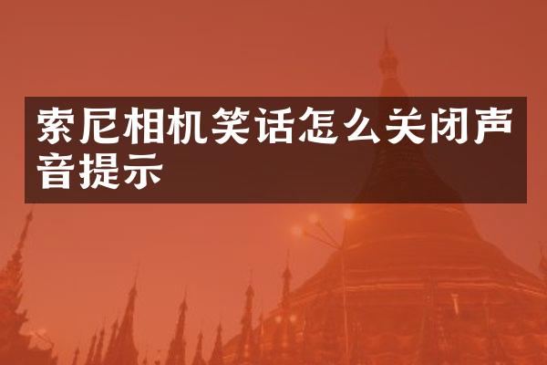 相机笑话怎么关闭声音提示