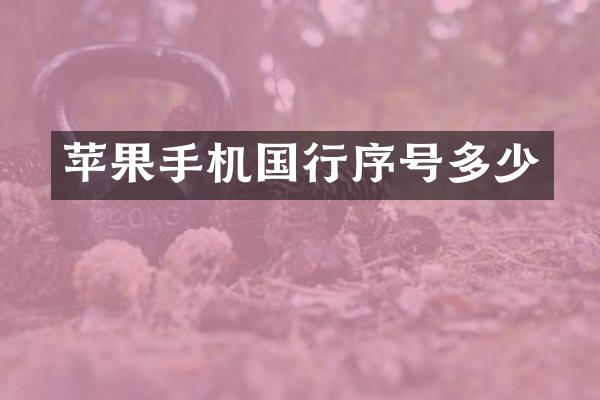 苹果手机国行序号多少