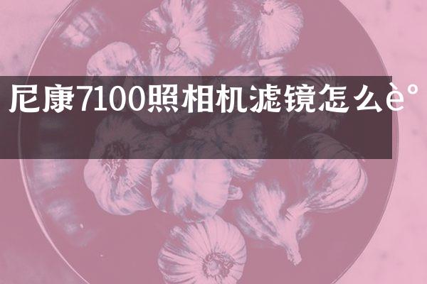 尼康7100照相机滤镜怎么调