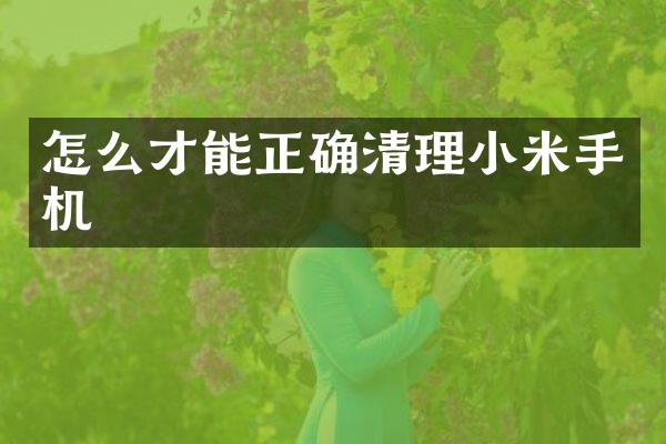 怎么才能正确清理小米手机