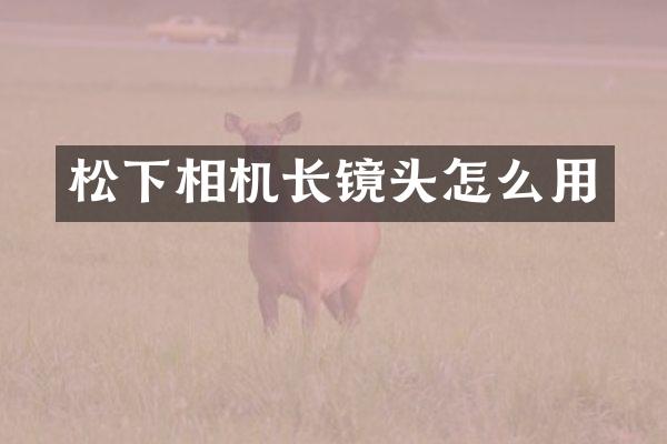 松下相机长镜头怎么用