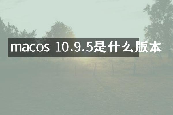macos 10.9.5是什么版本