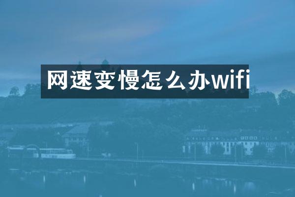 网速变慢怎么办wifi