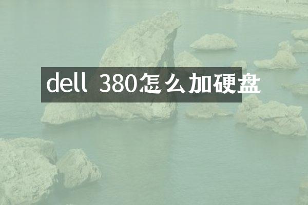 dell 380怎么加硬盘