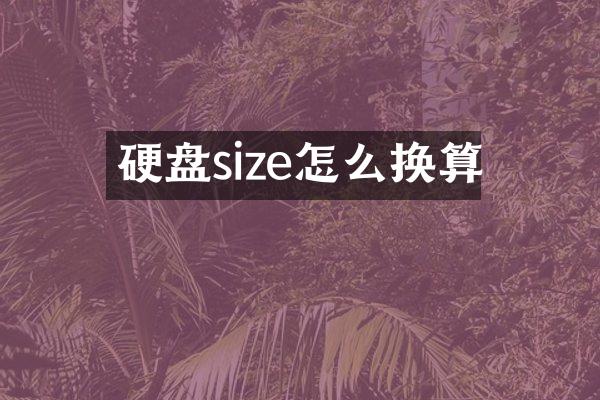 硬盘size怎么换算