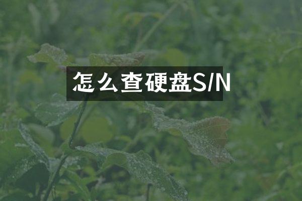 怎么查硬盘S/N