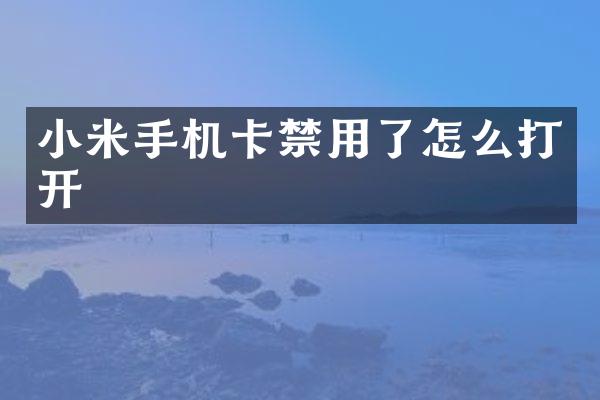 小米手机卡禁用了怎么打开