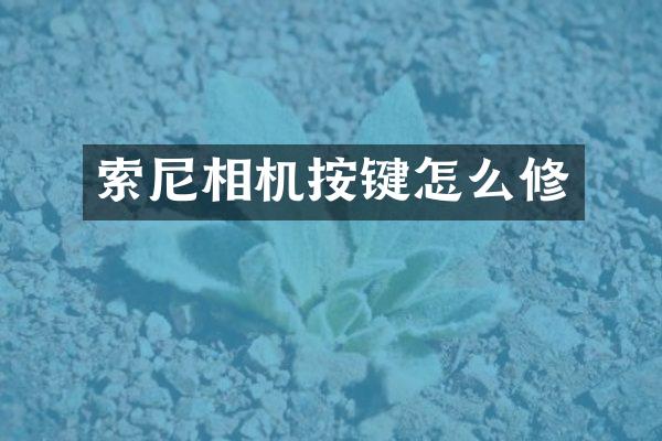 索尼相机按键怎么修