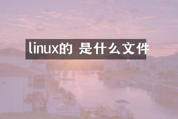linux的 是什么文件