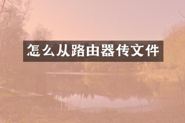 怎么从路由器传文件