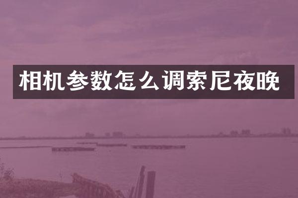 相机参数怎么调索尼夜晚