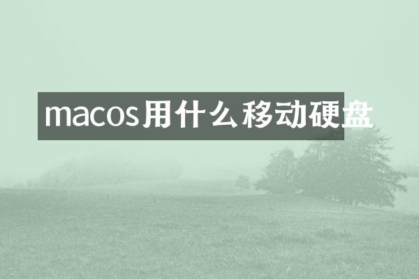 macos用什么移动硬盘