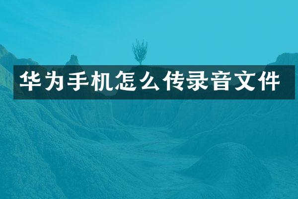 华为手机怎么传录音文件