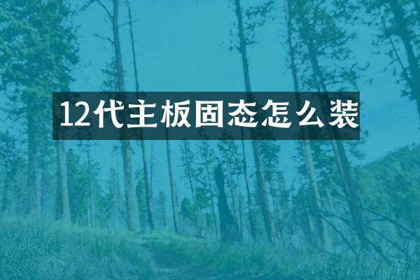 12代主板固态怎么装