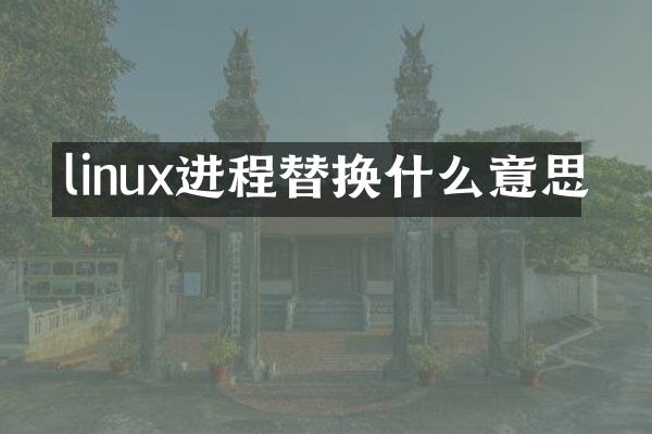 linux进程替换什么意思