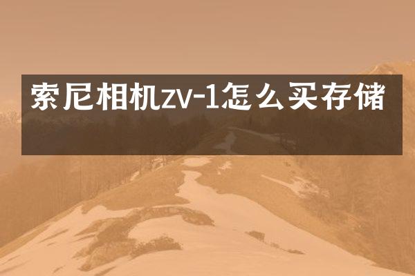 索尼相机zv-1怎么买存储卡