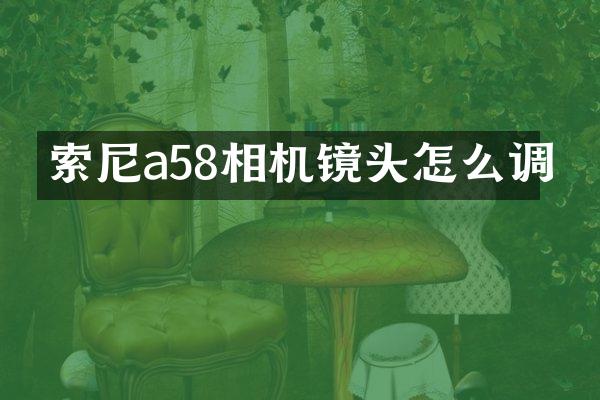 索尼a58相机镜头怎么调