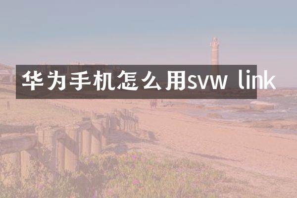 华为手机怎么用svw link