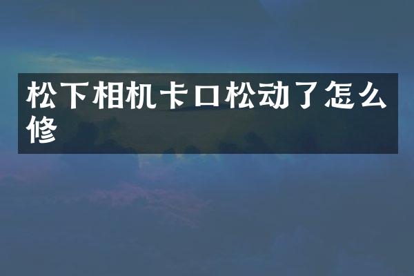 松下相机卡口松动了怎么修