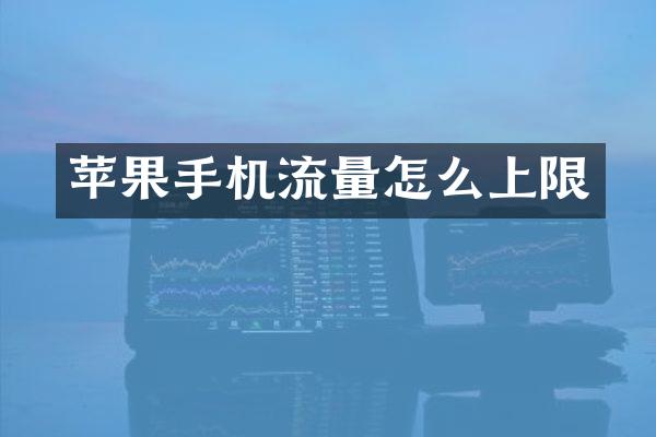 苹果手机流量怎么上限