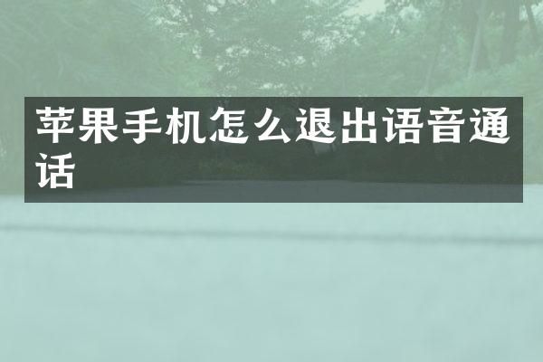 苹果手机怎么退出语音通话
