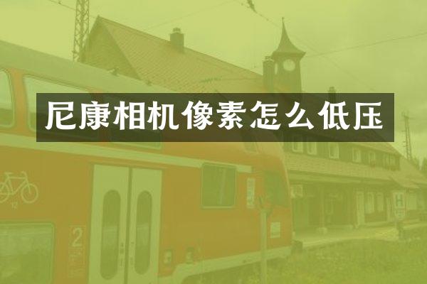 尼康相机像素怎么低压