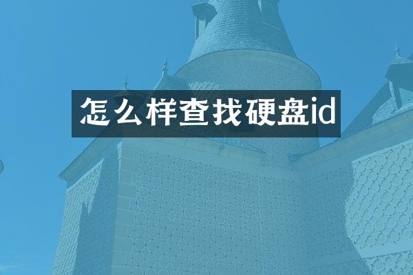 怎么样查找硬盘id
