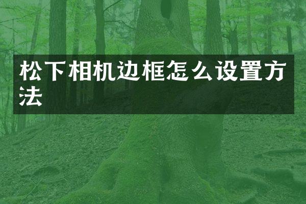 松下相机边框怎么设置方法