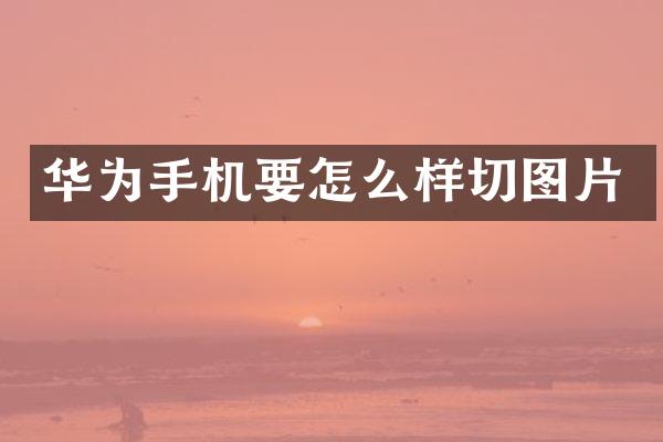 华为手机要怎么样切图片